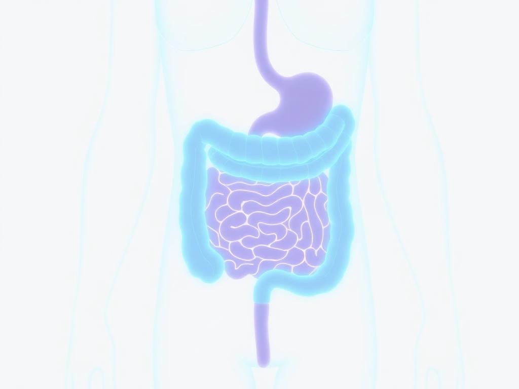 Diagram of a healthy human intestinal tract